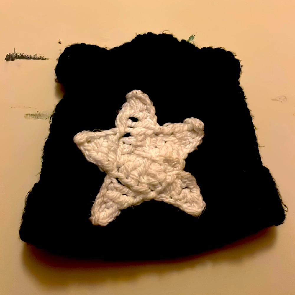 Handmade knit star beanie with ears